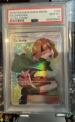 Pokemon 2018 Sun & Moon Ultra Prism Gardenia Full-Art English 149/156 PSA 10 - Image 1