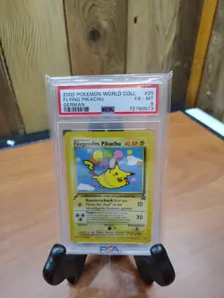 Flying Pikachu (German) Pokemon World Collection Promo PSA 6 2000 Black Star - Image 1