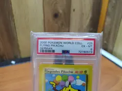 Flying Pikachu (German) Pokemon World Collection Promo PSA 6 2000 Black Star - Image 2