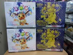 POKEMON (2) PRISMATIC EVOLUTIONS + (2) SURGING SPARKS ELITE TRIANER ETB BOXES - Image 1