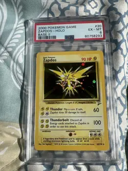 2000 Pokemon Game #20 Zapdos- Holo EX-MT Base II PSA 6 - Image 1