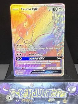 Pokemon Card Tauros GX 156/149 Sun & Moon Base Set Secret Rare Played - Image 1