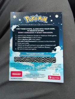 Shiny Koraidon Or Miraidon Pokemon Scarlet Violet Code Card - Gamestop - Image 2