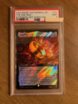 2023 MTG TALES OF MIDDLE-EARTH EXTENDED ART-SURGE FOIL #791 THE ONE RING PSA 9 - Image 2