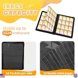 1000+ Pocket Trading Card Binder - 16-Pocket Ringless Album for TCG, MTG, Sports - Image 2
