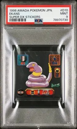 PSA 9 Ekans Super DX Sticker 1998 Amada Pokemon Stickers - Image 1