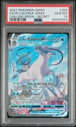 PSA 10 Ice Rider Calyrex Vmax 203/198 Chilling Reign Pokemon Alt Art - Image 3