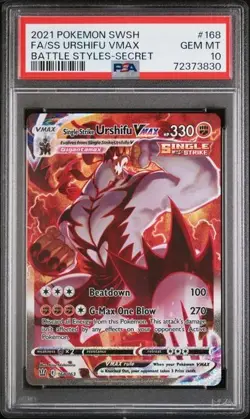 PSA 10 Single Strike Urshifu VMAX 168/163 Pokemon Battle Styles Alt Art - Image 3