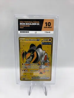 ACE 10 Iron Boulder ex 217/162 Pokemon Temporal Forces - NOT PSA - Image 1