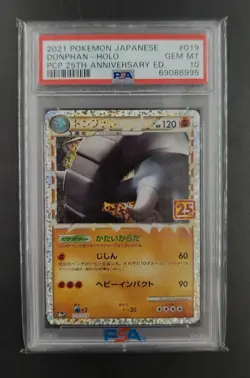 2021 psa 10 donphan holo 019 pcp promo pack 25th anniversary edition 10 pokemon - Image 1