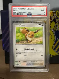Pokemon Eevee 2023 Together Stamp 151 Promo Card 133/165 PSA 9 NM/Mint - Image 1
