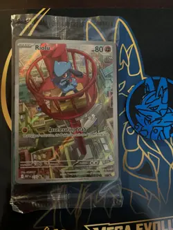 Riolu Full Art Pokemon Center Stamped Promo Card from Mega Evolutions Sealed - Image 2