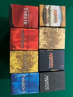 MTG: 8 EMPTY Fat Pack Boxes. (Theros, Ravnica, Gatecrash, Khans) - Image 2