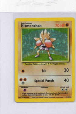 Hitmonchan 007/102 Base Set Holo Rare - Unlimited English - Pokemon TCG - HP - Image 1