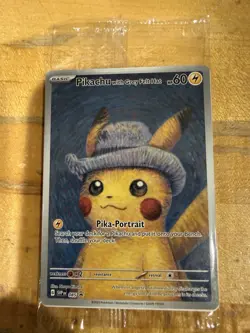 Pokemon TCG Pikachu With Grey Felt Hat Van Gogh Full Art Promo SVP #085 Sealed - Image 1