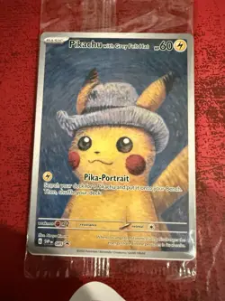 Pokemon TCG Pikachu With Grey Felt Hat Van Gogh Full Art Promo SVP #085 Sealed - Image 2