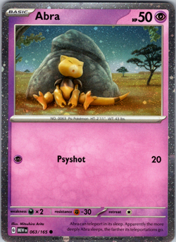 Abra Cosmos Holo 063/165 SV: Scarlet & Violet 151 Common - NM - Image 1