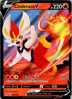 Cinderace V 043/264 SWSH08: Fusion Strike Ultra Rare - NM - Image 1