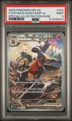 Pokemon 2025 Cynthias Garchomp ex 232/182 SIR Destined Rivals PSA 9 Mint - Image 1