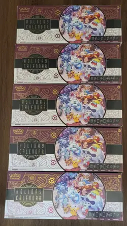 Lot of 5 - Pokemon TCG 2025 Holiday Calendar - Brand New Factory Sealed - Image 1