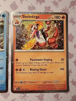 Pokemon SV NM Cosmos Promo Meowscarada Quaquaval Skeledirge 15 38 054/198 Swirl - Image 3