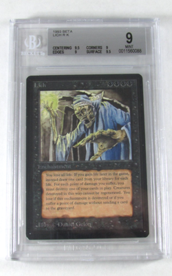 MAGIC THE GATHERING MTG BETA LICH BGS 9 MINT CARD 9.5/9/9/9.5 - Image 1