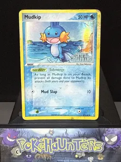 Pokemon Card Mudkip 57/100 EX Crystal Guardians Reverse Holo STAMPED Played - Image 1