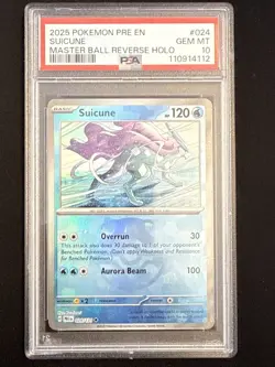 PSA 10 Suicune 024/131 Master Ball Holo Prismatic Evolutions Pokemon Card - Image 1
