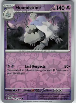 Pokemon Houndstone 106/198 SV01: Scarlet & Violet Base Set NM Reverse Holo card - Image 1
