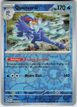 Pokemon Quaquaval 054/198 SV01: Scarlet & Violet Base Set NM Reverse Holo card - Image 1