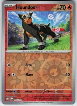 Pokemon Houndour 033/198 SV01: Scarlet & Violet Base Set NM Reverse Holo card - Image 1