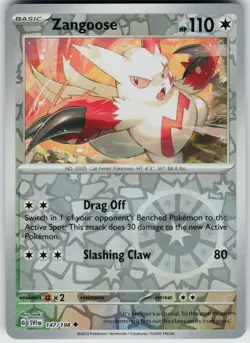 Pokemon Zangoose 147/198 SV01: Scarlet & Violet Base Set NM Reverse Holo card - Image 1
