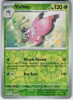 Pokemon Vivillon 010/198 SV01: Scarlet & Violet Base Set NM Reverse Holo card - Image 1