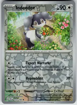 Pokemon Indeedee 153/198 SV01: Scarlet & Violet Base Set NM Reverse Holo card - Image 1