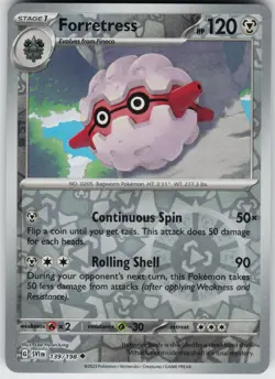 Pokemon Forretress 139/198 SV01: Scarlet & Violet Base Set NM Reverse Holo card - Image 1