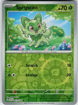 Pokemon Sprigatito 013/198 SV01: Scarlet & Violet Base Set NM Reverse Holo card - Image 1