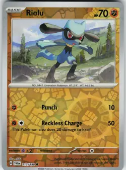 Pokemon Riolu 113/198 SV01: Scarlet & Violet Base Set NM Reverse Holo card - Image 1