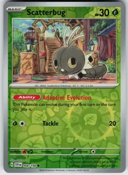 Pokemon Scatterbug 008/198 SV01: Scarlet & Violet Base Set NM Reverse Holo card - Image 1