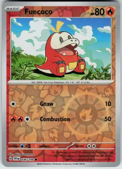 Pokemon Fuecoco 036/198 SV01: Scarlet & Violet Base Set NM Reverse Holo card - Image 1