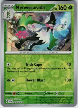 Pokemon Meowscarada 015/198 SV01: Scarlet & Violet Base Set NM Reverse Holo card - Image 1