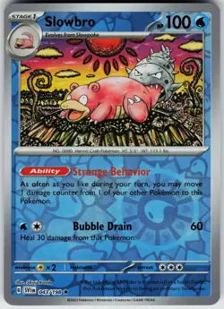 Pokemon Slowbro 043/198 SV01: Scarlet & Violet Base Set NM Reverse Holo card - Image 1