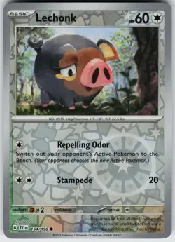 Pokemon Lechonk 154/198 SV01: Scarlet & Violet Base Set NM Reverse Holo card - Image 1