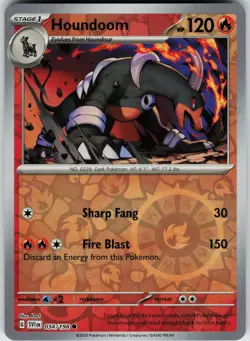 Pokemon Houndoom 034/198 SV01: Scarlet & Violet Base Set NM Reverse Holo card - Image 1