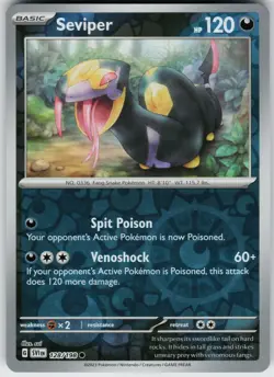 Pokemon Seviper 128/198 SV01: Scarlet & Violet Base Set NM Reverse Holo card - Image 1