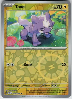 Pokemon Toxel 071/198 SV01: Scarlet & Violet Base Set NM Reverse Holo card - Image 1