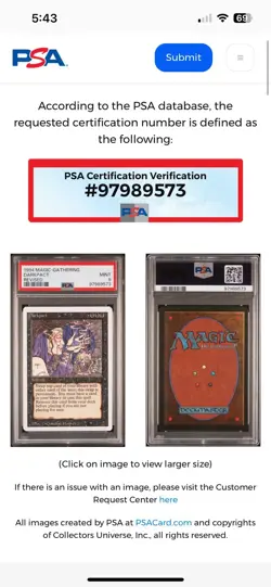 DARKPACT Revised Edition 1994 Magic The Gathering (MTG) TCG PSA 9 MINT🔥Rare🔥 - Image 3