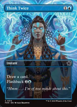 Think Twice C Borderless Foil #315 | FDN Foundations | MTG - Image 1