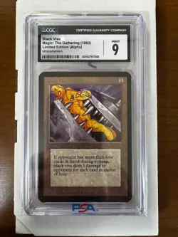 MTG Black Vise CGC 9 Alpha 1993 English Vintage Artifact Rare Uncommon NM - Image 1