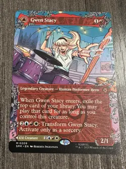 MTG Spider-Man M Gwen Stacy Ghost-Spider 0209 Borderless Web Slinger NM LC1 - Image 1