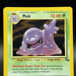 Pokemon TCG Muk 13/62 Fossil Set Holo Rare Unlimited 1999 WOTC LP - Image 2